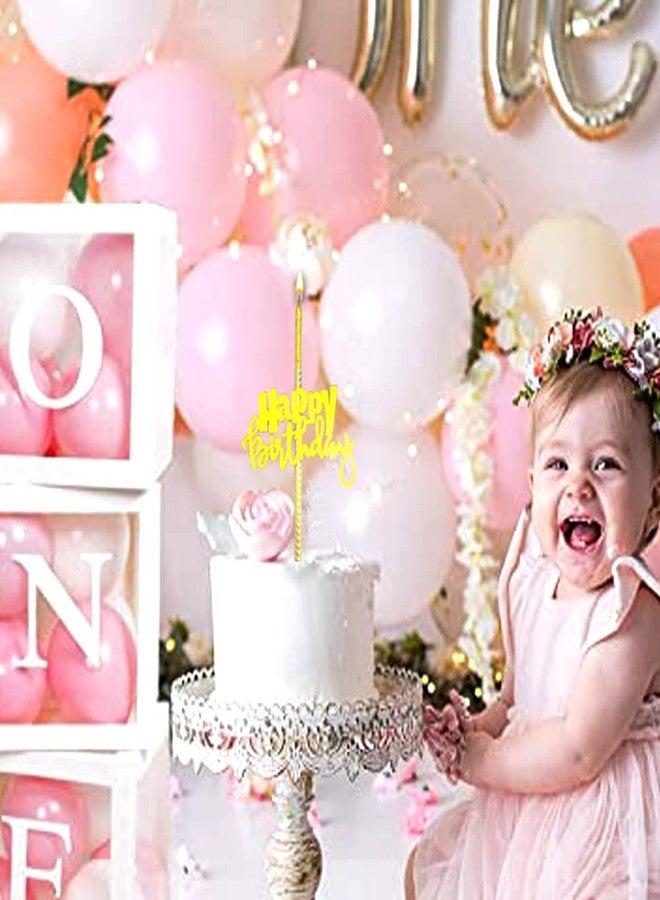 AMFIN زينة كعكة عيد ميلاد سعيد من AMFIN® (عبوة من قطعة واحدة) / زينة كعكة عيد ميلاد سعيد / زينة كعكة عيد الميلاد الأول / زينة كب كيك / زينة كعكة عيد الميلاد الخامس والعشرين - Image 3